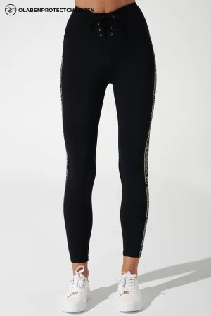 7/8 High Waist Double Knot Legging - Black