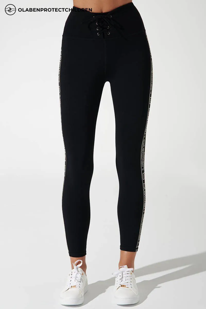 7/8 High Waist Double Knot Legging - Black