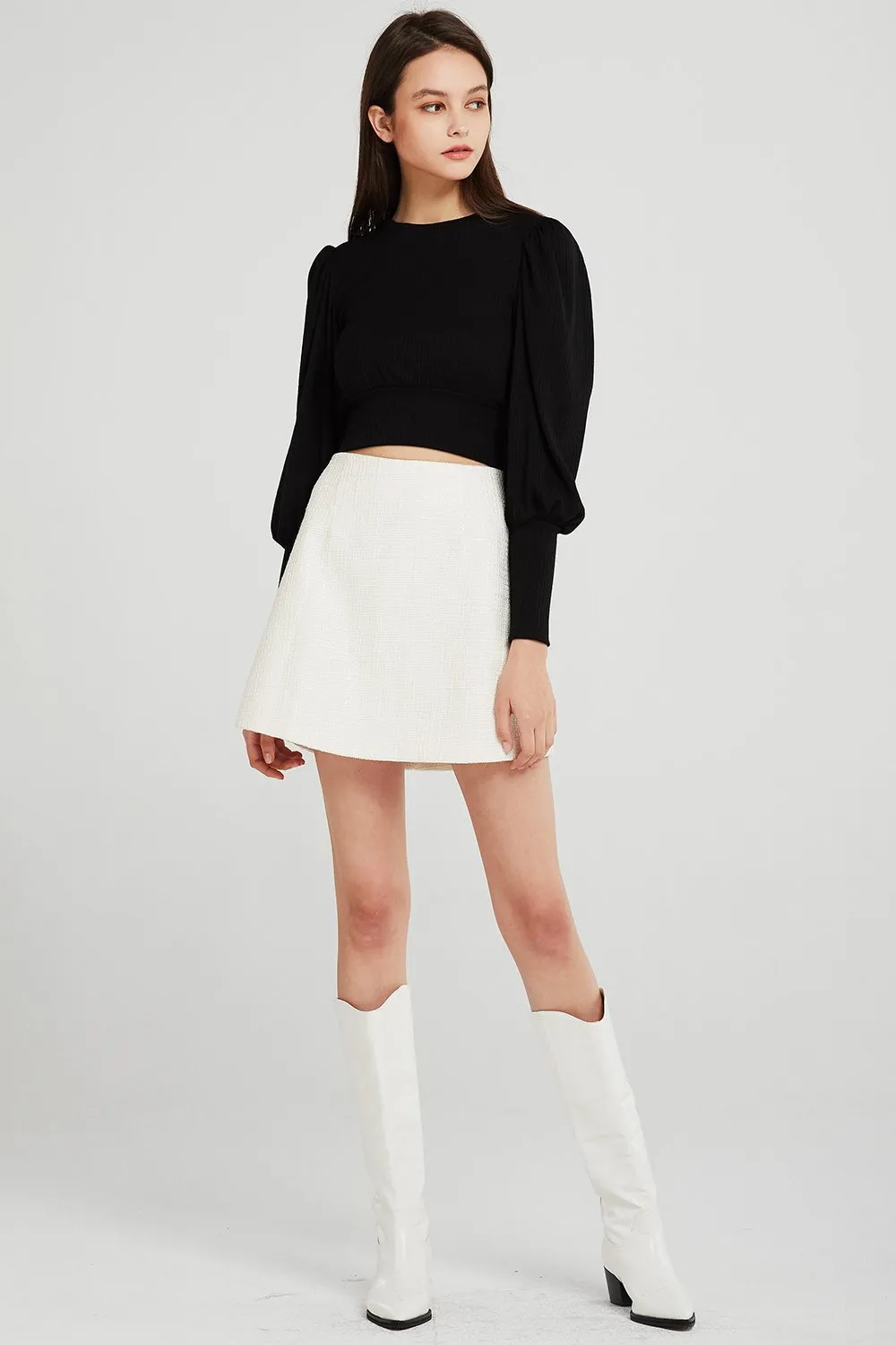 Abby Puff Sleeve Rib Top