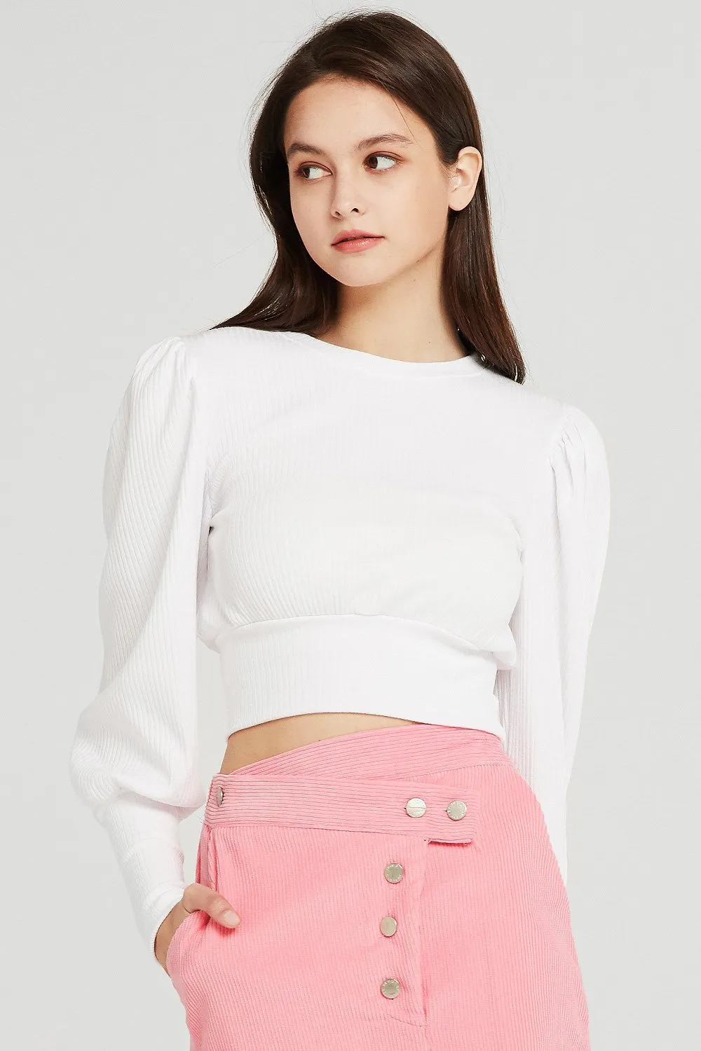 Abby Puff Sleeve Rib Top