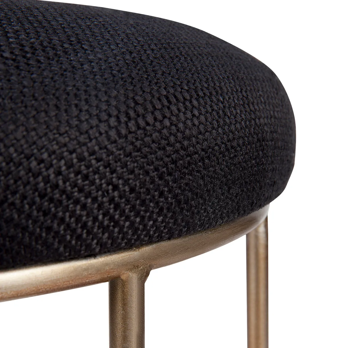 Aiden Gold Steel Kitchen Stool - Black Linen