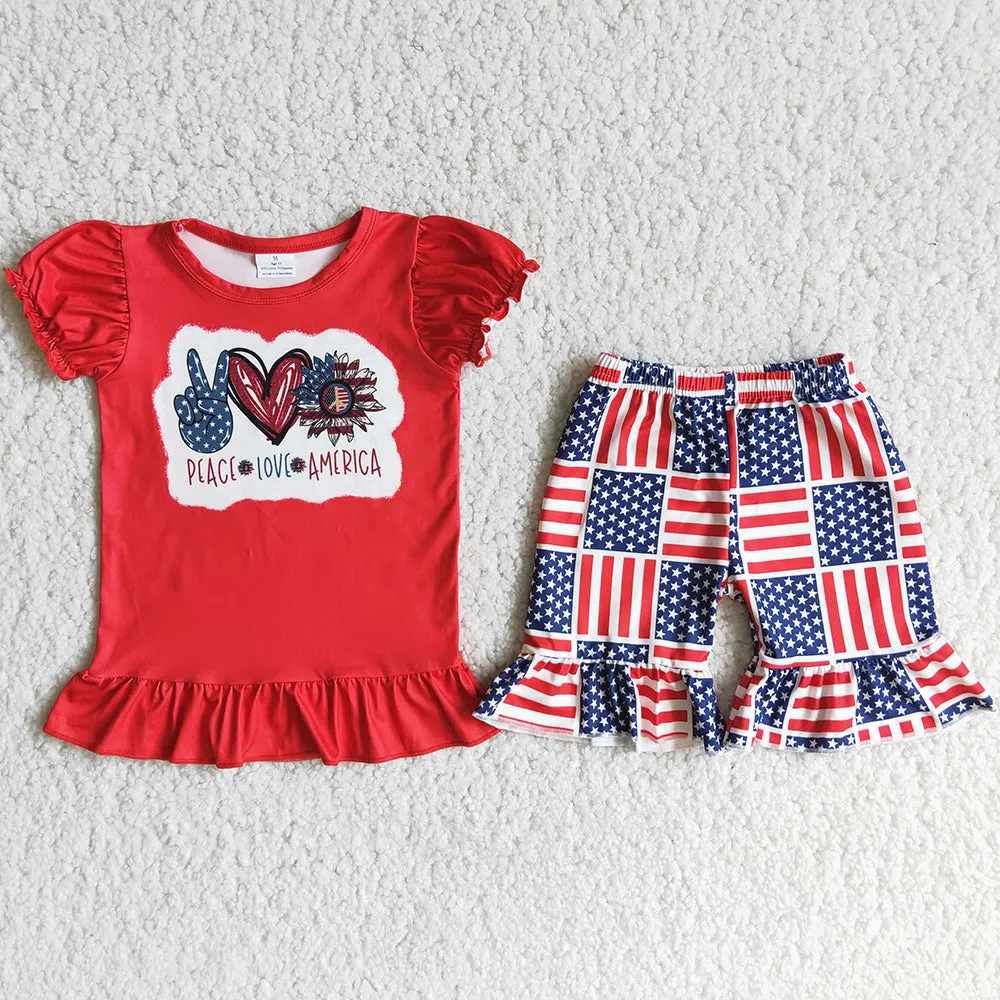 Baby Girls Clothes July 4th Summer Kids Boutique Clothing Girls Outfits D12-15