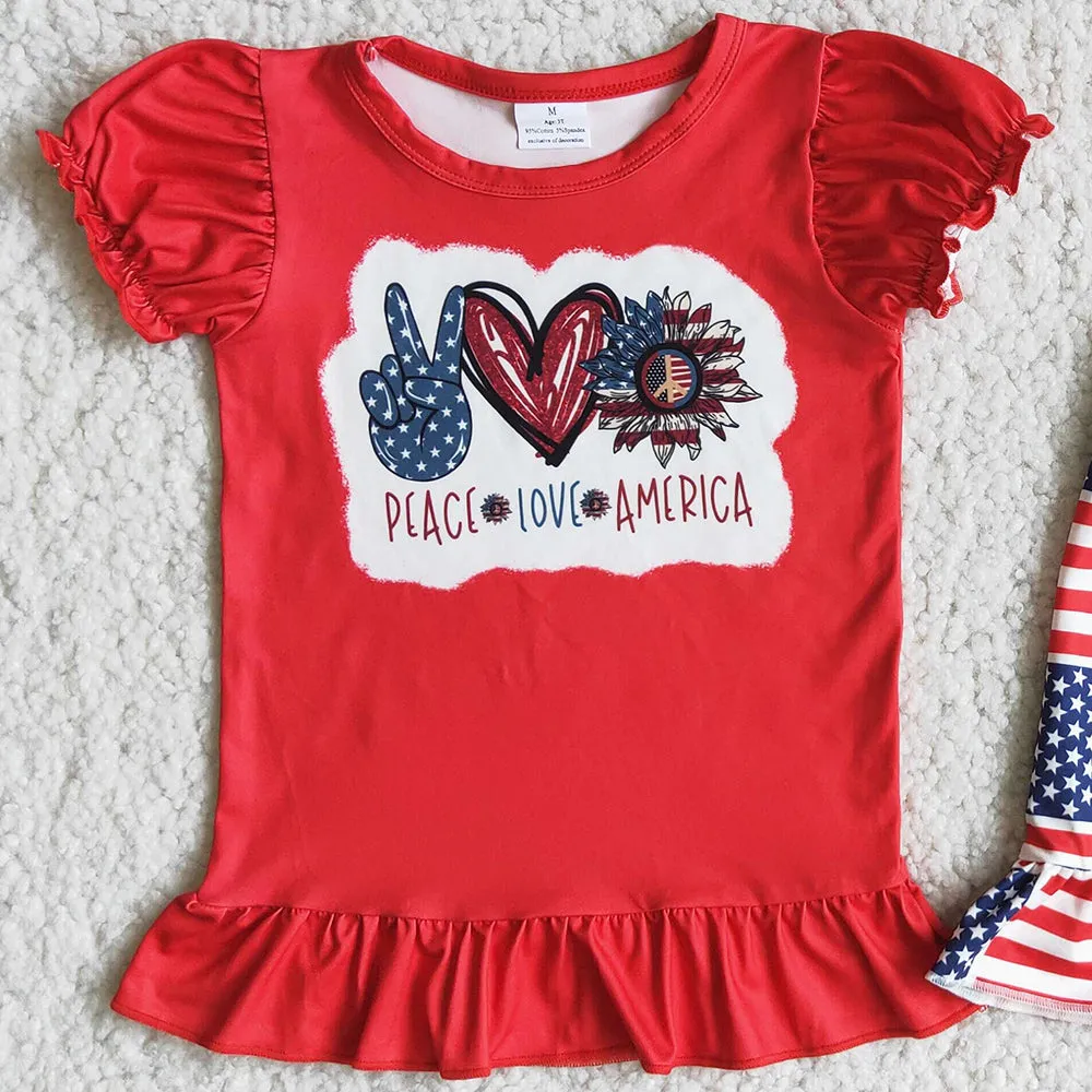 Baby Girls Clothes July 4th Summer Kids Boutique Clothing Girls Outfits D12-15