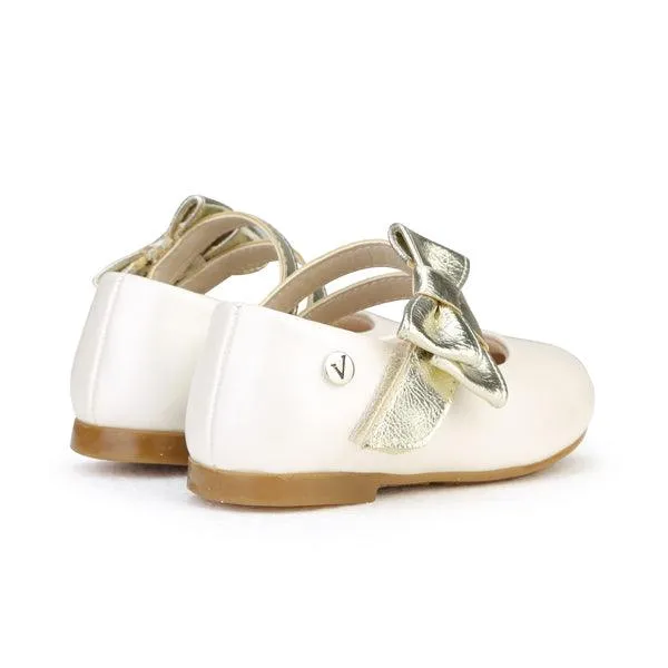 BABY GIRLS CREAM GLITTERY FORMAL SHOES