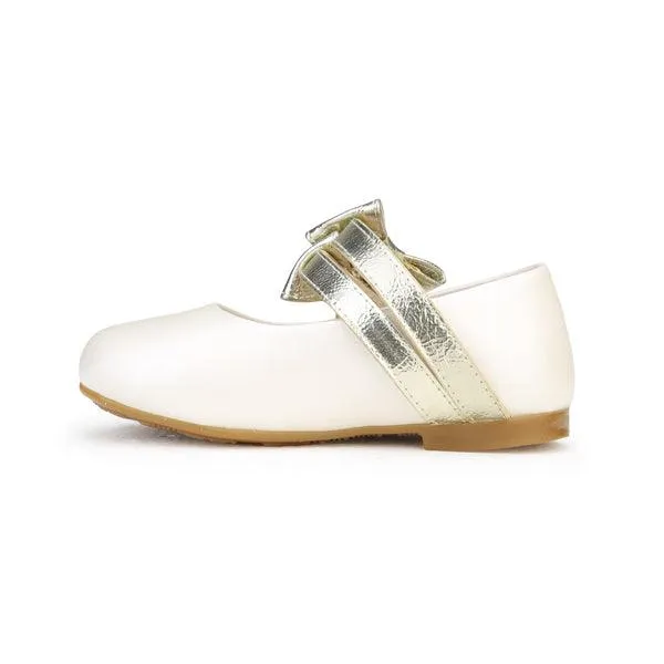 BABY GIRLS CREAM GLITTERY FORMAL SHOES