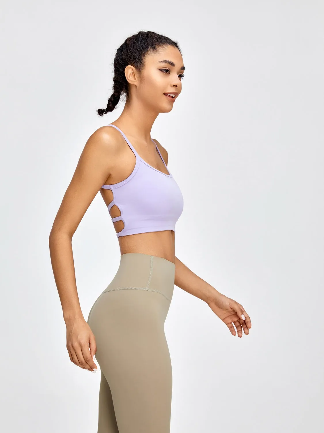 Backless Crisscross Spaghetti Strap Crop Top Activewear Sports Shirt Bra