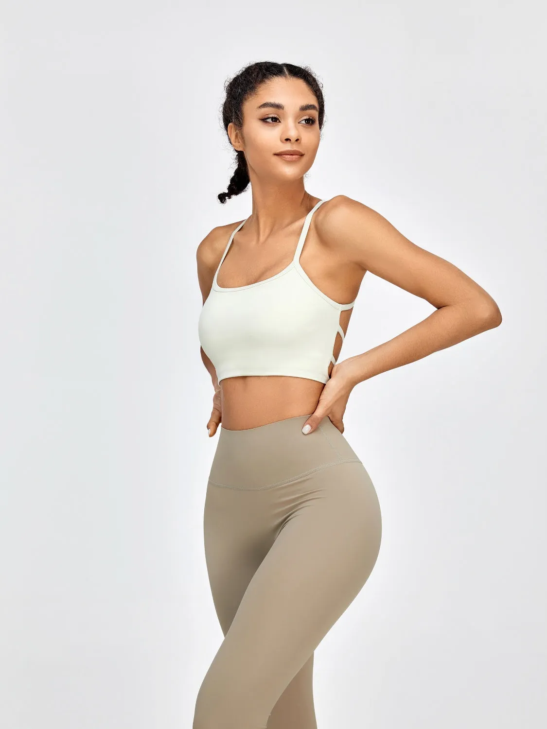 Backless Crisscross Spaghetti Strap Crop Top Activewear Sports Shirt Bra