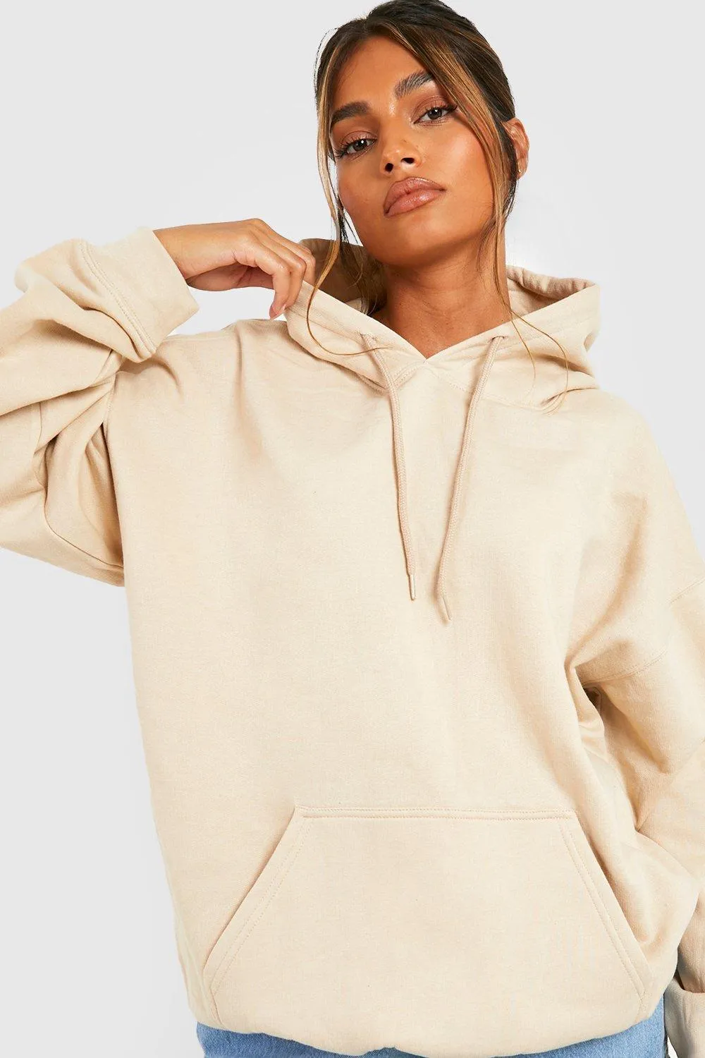 Boohoo Limited Edition Vine Oversized Hoodie, Sand