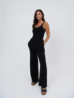 Capsule lounge wide leg joggers- Jet