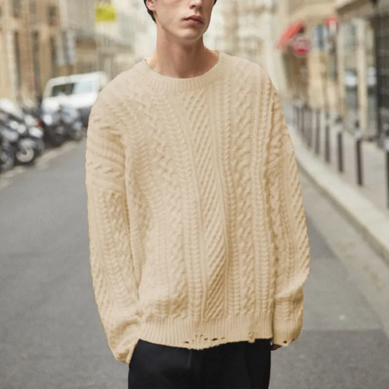 Casual Solid Color Round Neck Long Sleeve Sweater