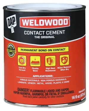 DAP 00271 Contact Cement, Liquid, Strong Solvent, Tan, 1 pt, Can :PINT: QUANTITY: 1