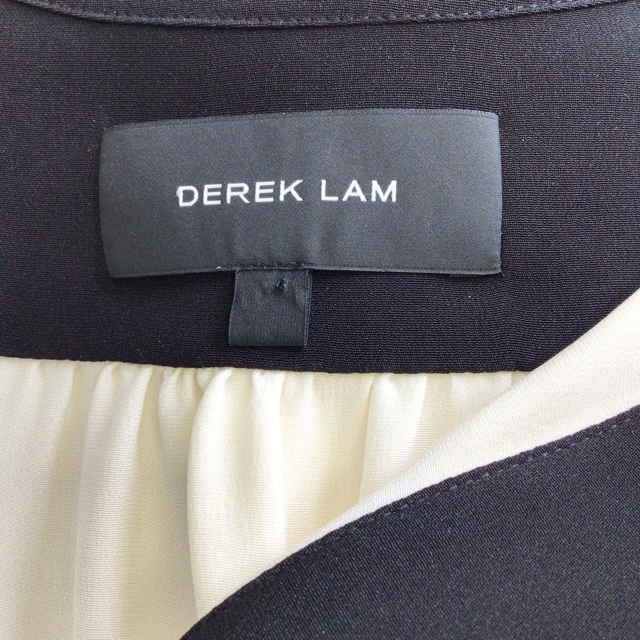 Derek Lam Ivory / Black Long Sleeved Silk Blouse