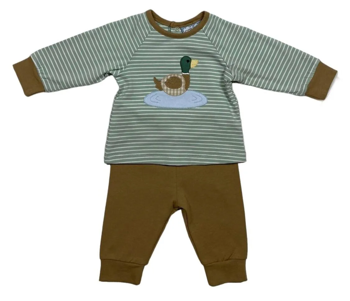 Duck Applique Boys Jogger Set