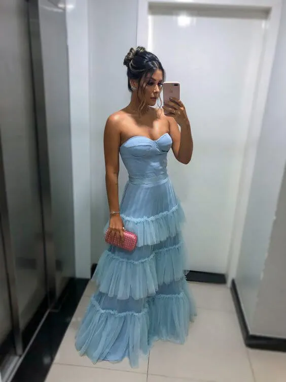 Elegant Tulle Prom Dresses,Gala Dress Woman for Party