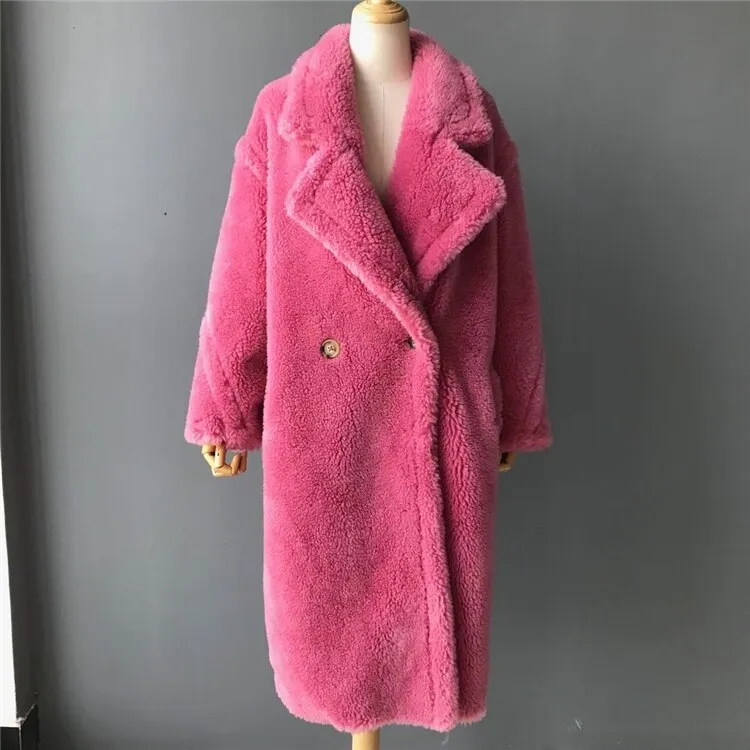 Genuine Wool Vintage Style Teddy Bear Fur Borgana Winter Coat