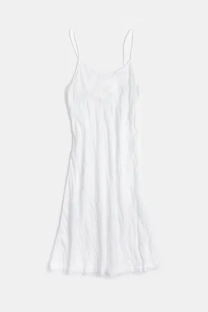 Greta Cotton Voile Slip Dress In White