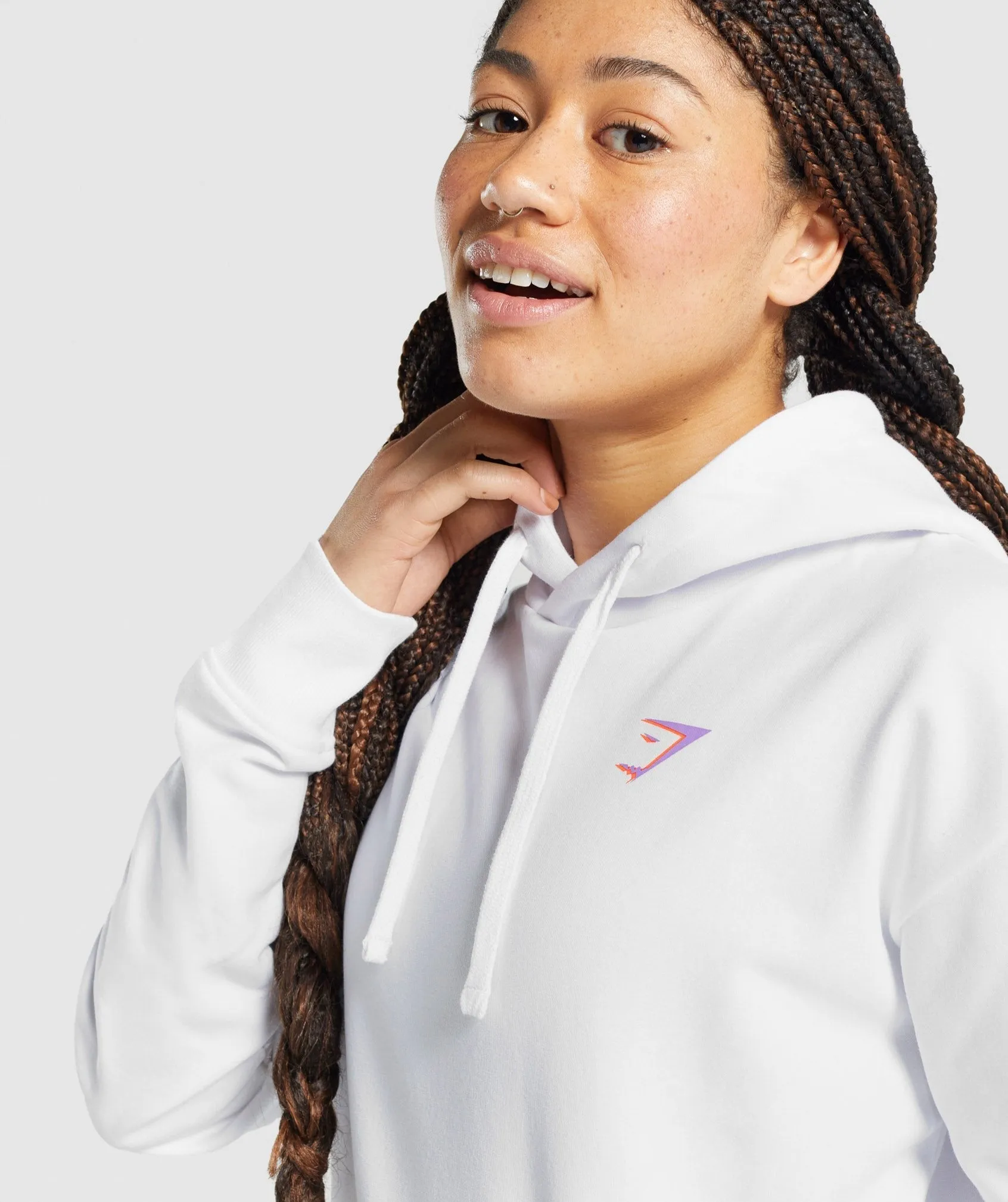 Gymshark Pre-Workout Graphic Hoodie - White