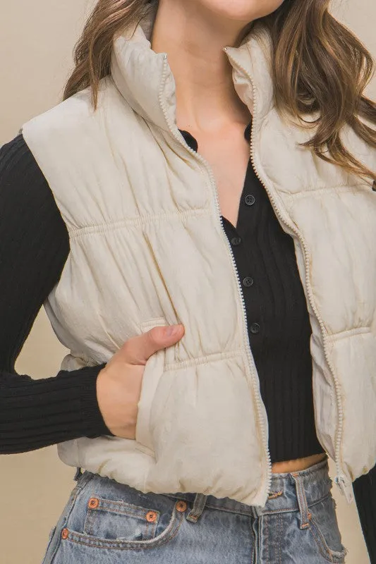 High Neck Puffer Vest - online exclusive