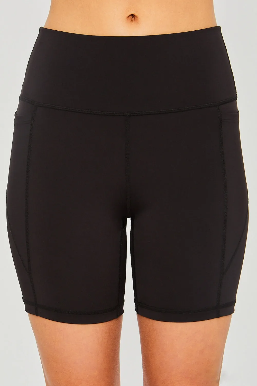 High Waist Seam Detail Active Shorts