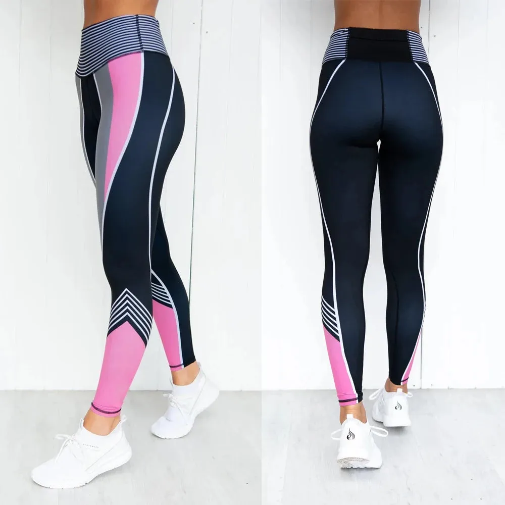 High Waist Seamless Striped Push Up Leggings Women Fitness Sport Running Gym wear Energy Seamless Leggings Girl Pants