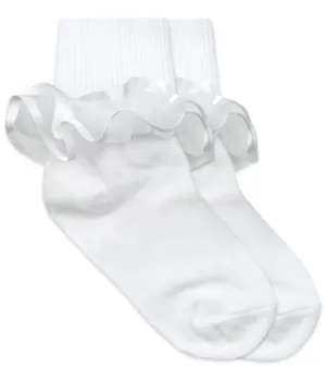 Jefferies Socks Frilly Ruffle Lace Turn Cuff Socks