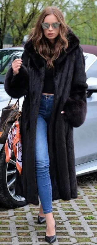 Lux Real Mink Fur Maxi Coat