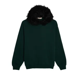 Marni Oversized Faux Fur Sweatshirt Spherical Green