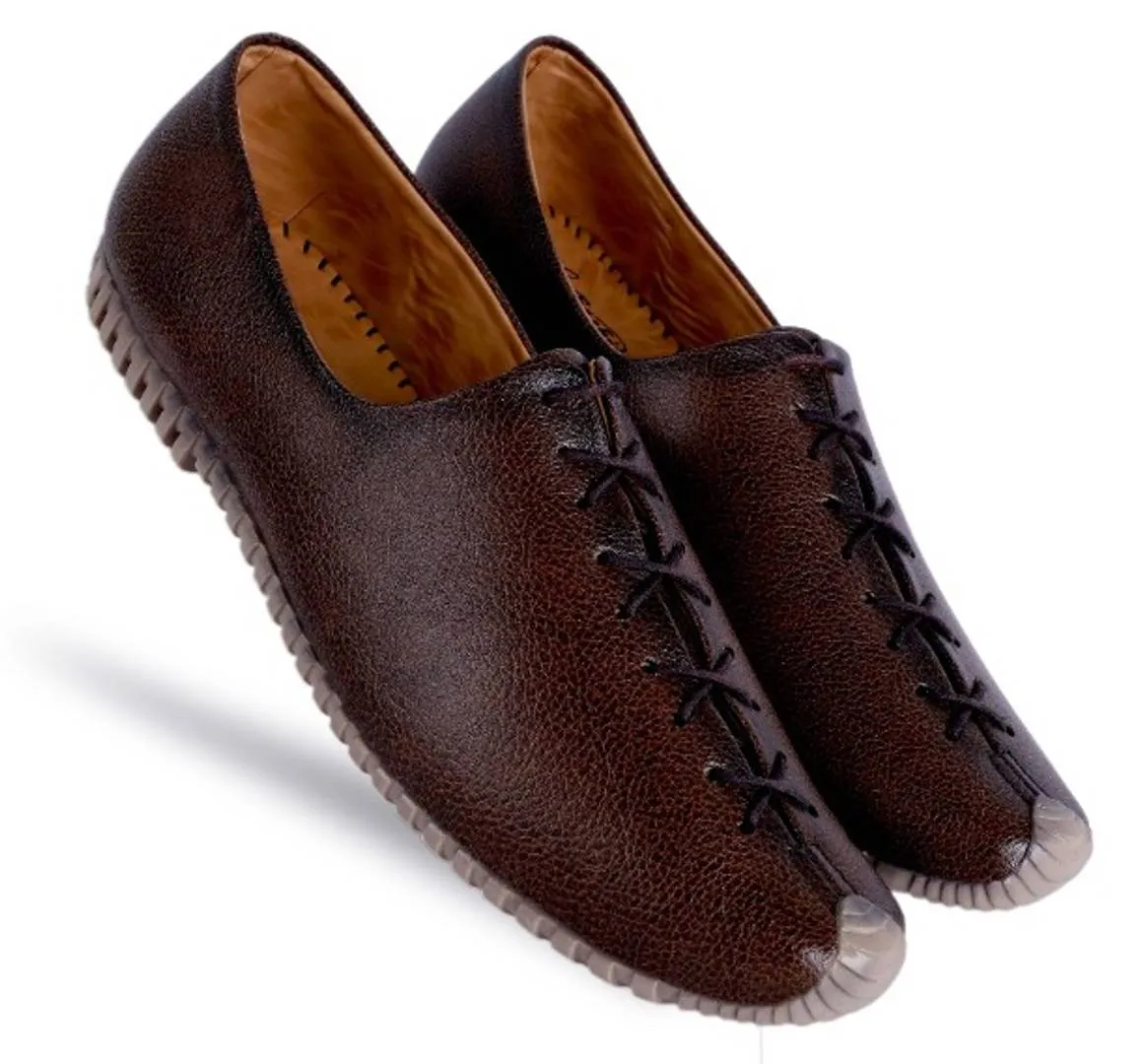 Men's Brown Synthetic Leather Solid Casual Shoes