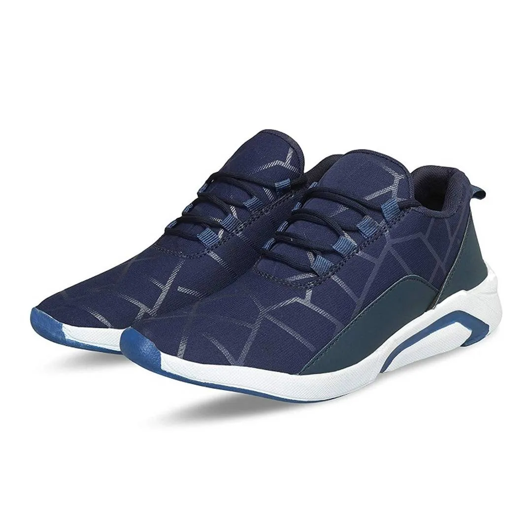 Men's Stylish and Trendy Blue Solid Fabric Casual Sports Shoes