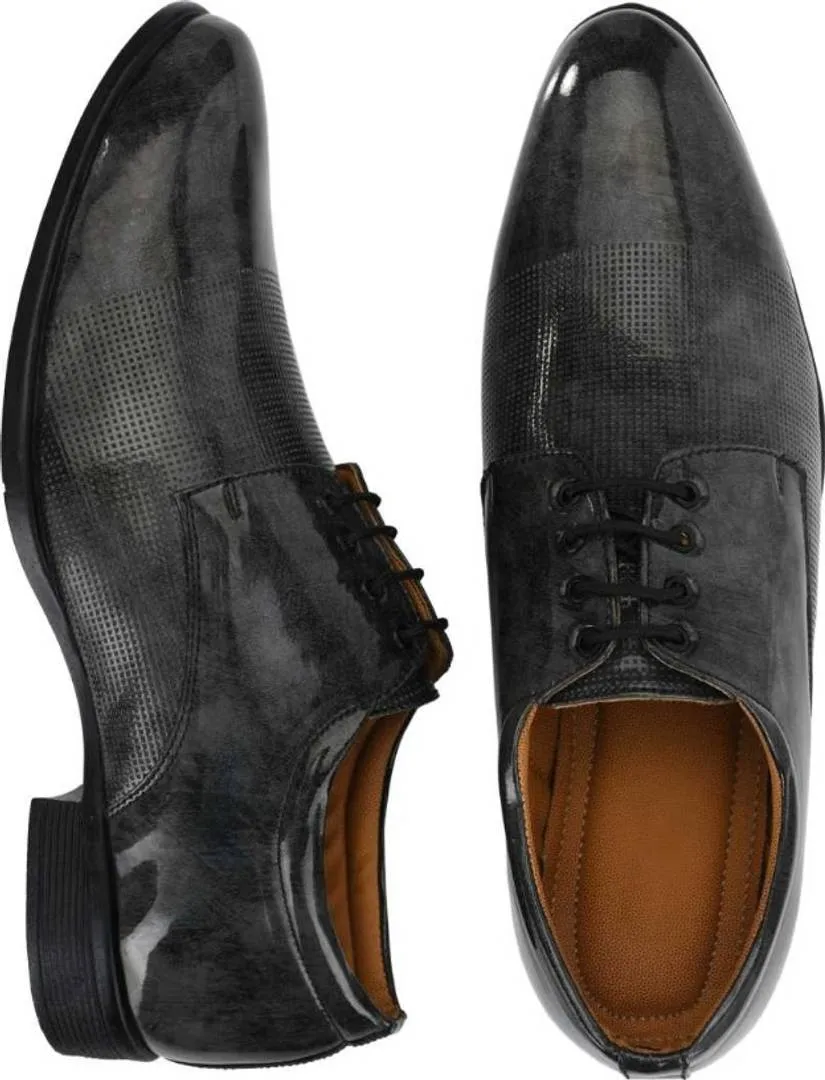 Men's Stylish Black Faux Leather Formal Shoes