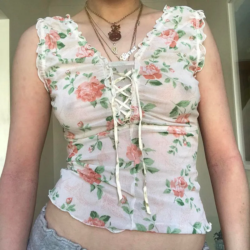 Minna Strappy Floral Top