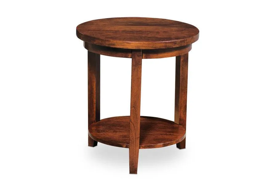 Parkdale Round End Table with Shelf