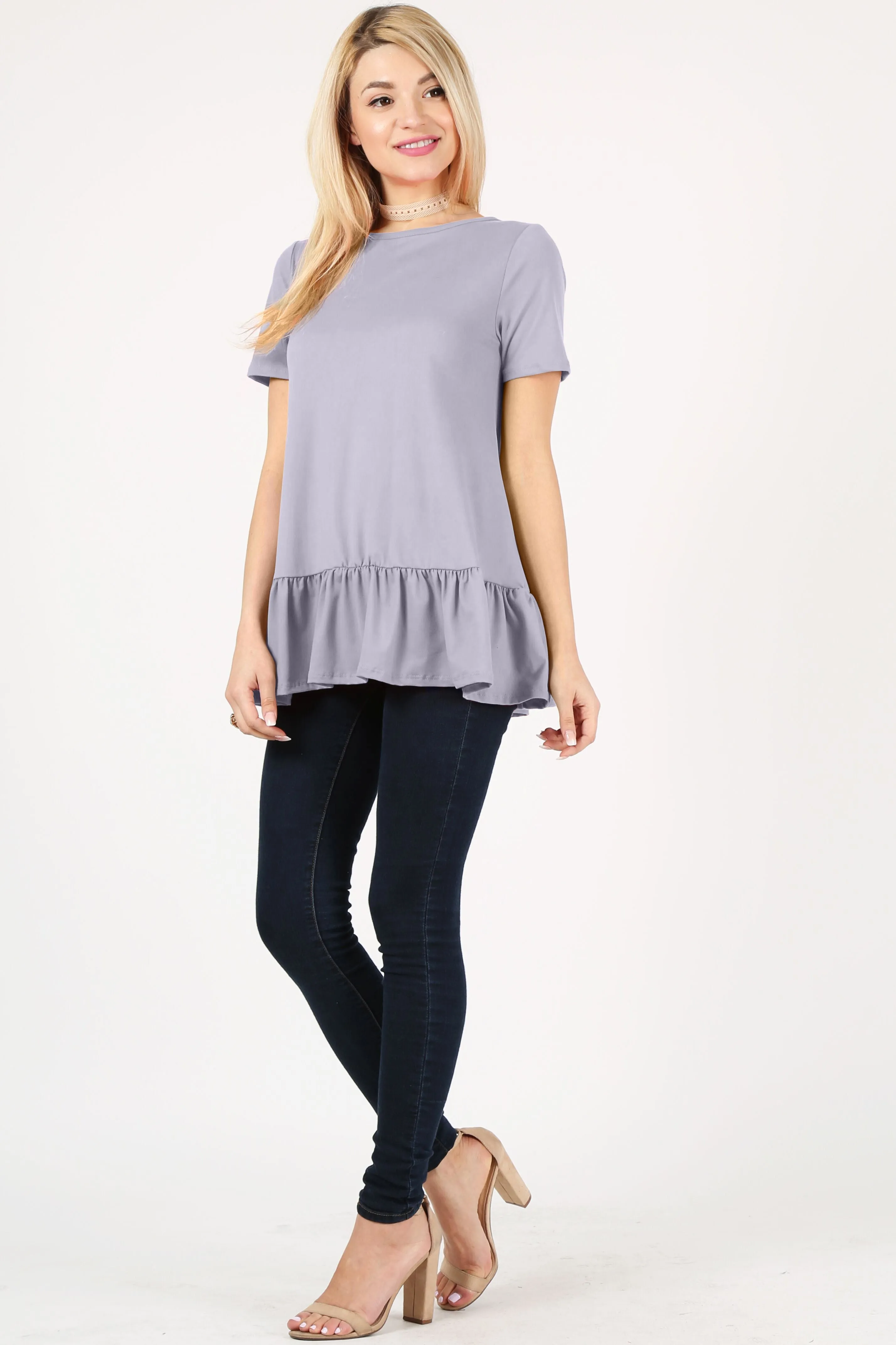 Play With Peplum Tunic Top Short Sleeve