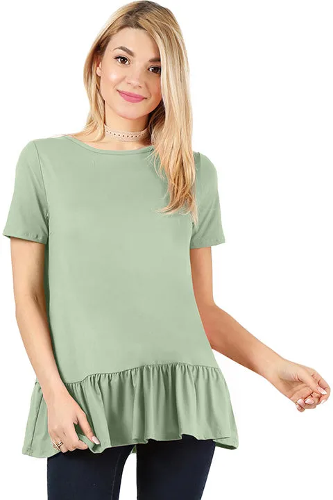 Play With Peplum Tunic Top Short Sleeve