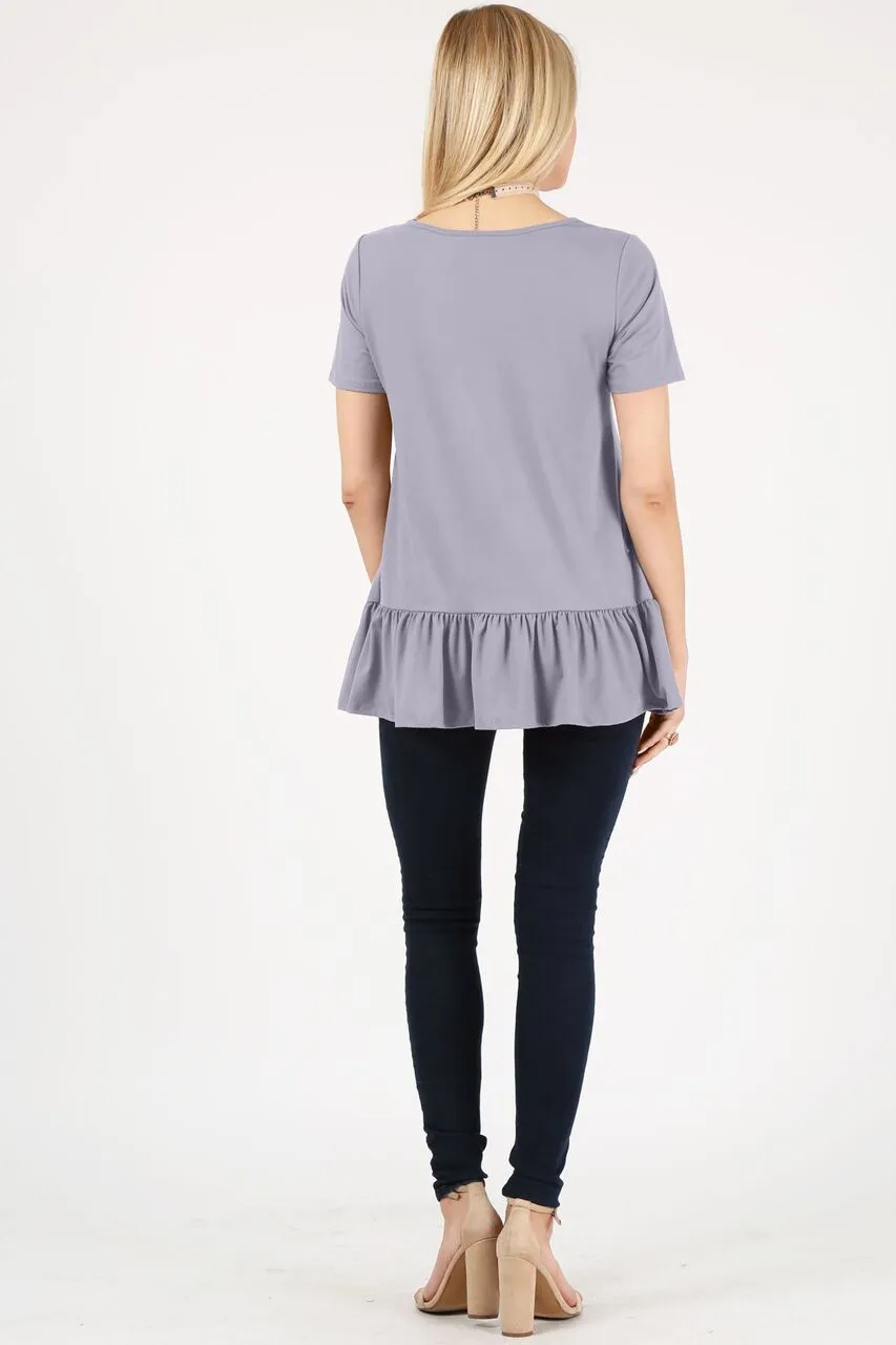 Play With Peplum Tunic Top Short Sleeve