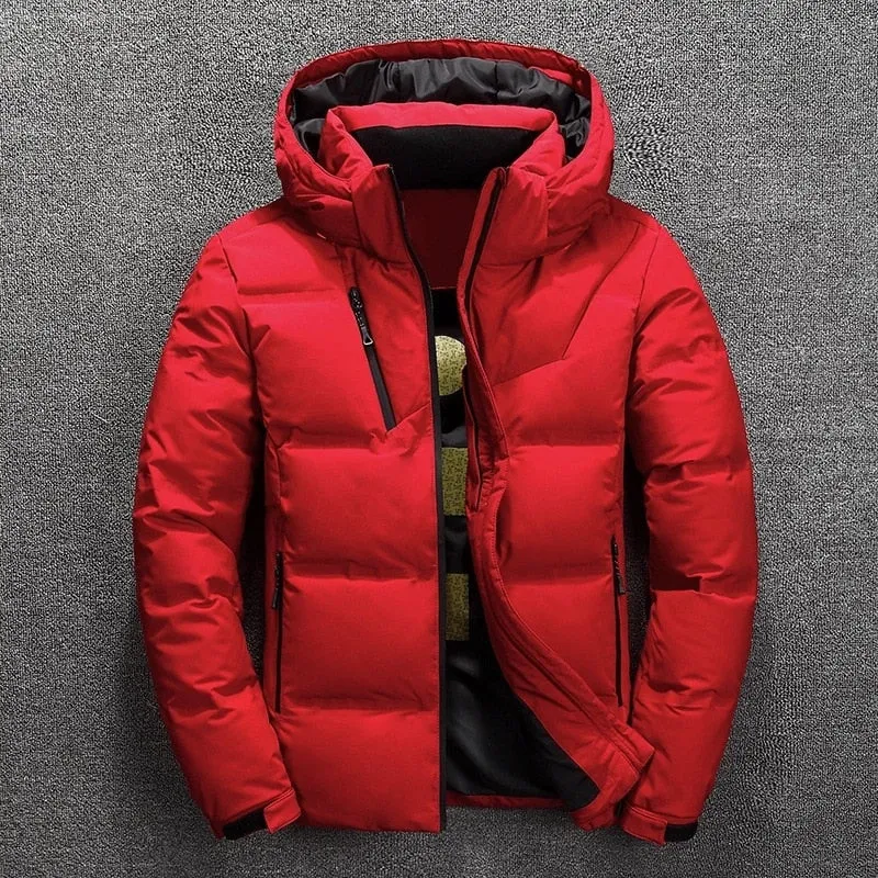 Plus Size 5XL White Duck Down Winter Jacket Men Thick Windbreaker Hooded Parka Men Multi-pockets Casual Outdoor Warm Down Jacket