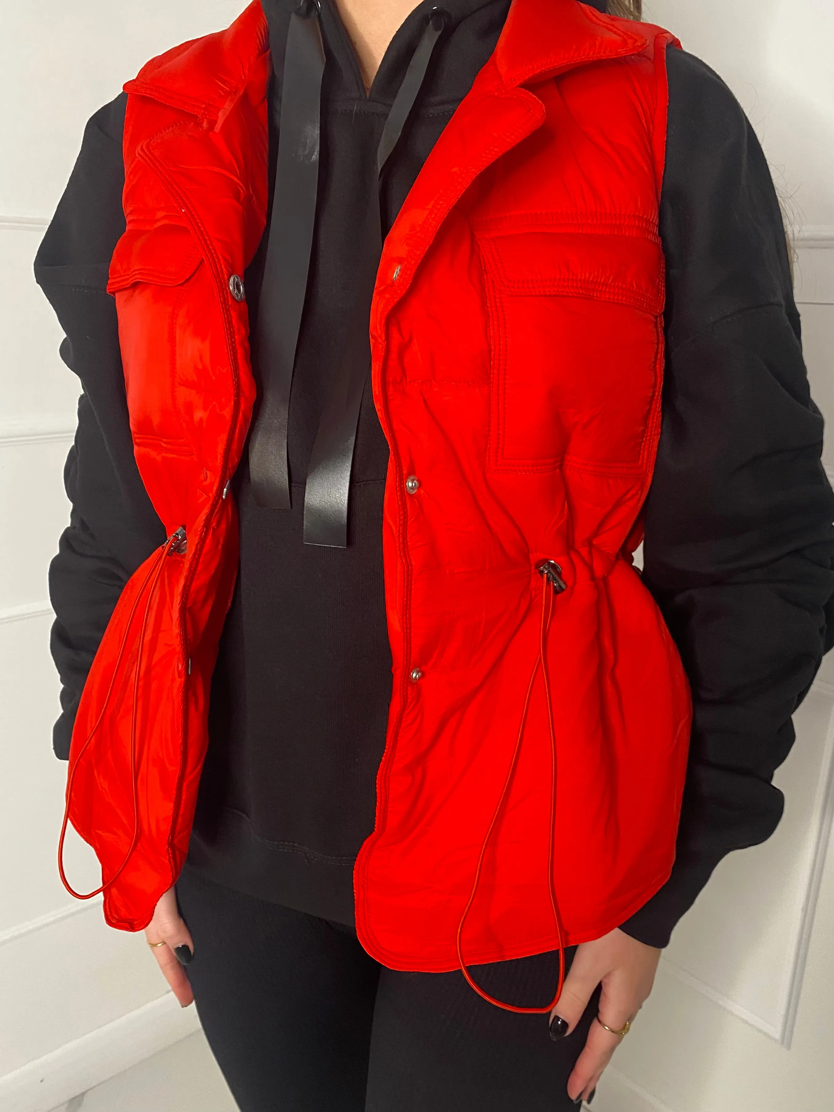 Pull-In Waist Gilet - Red