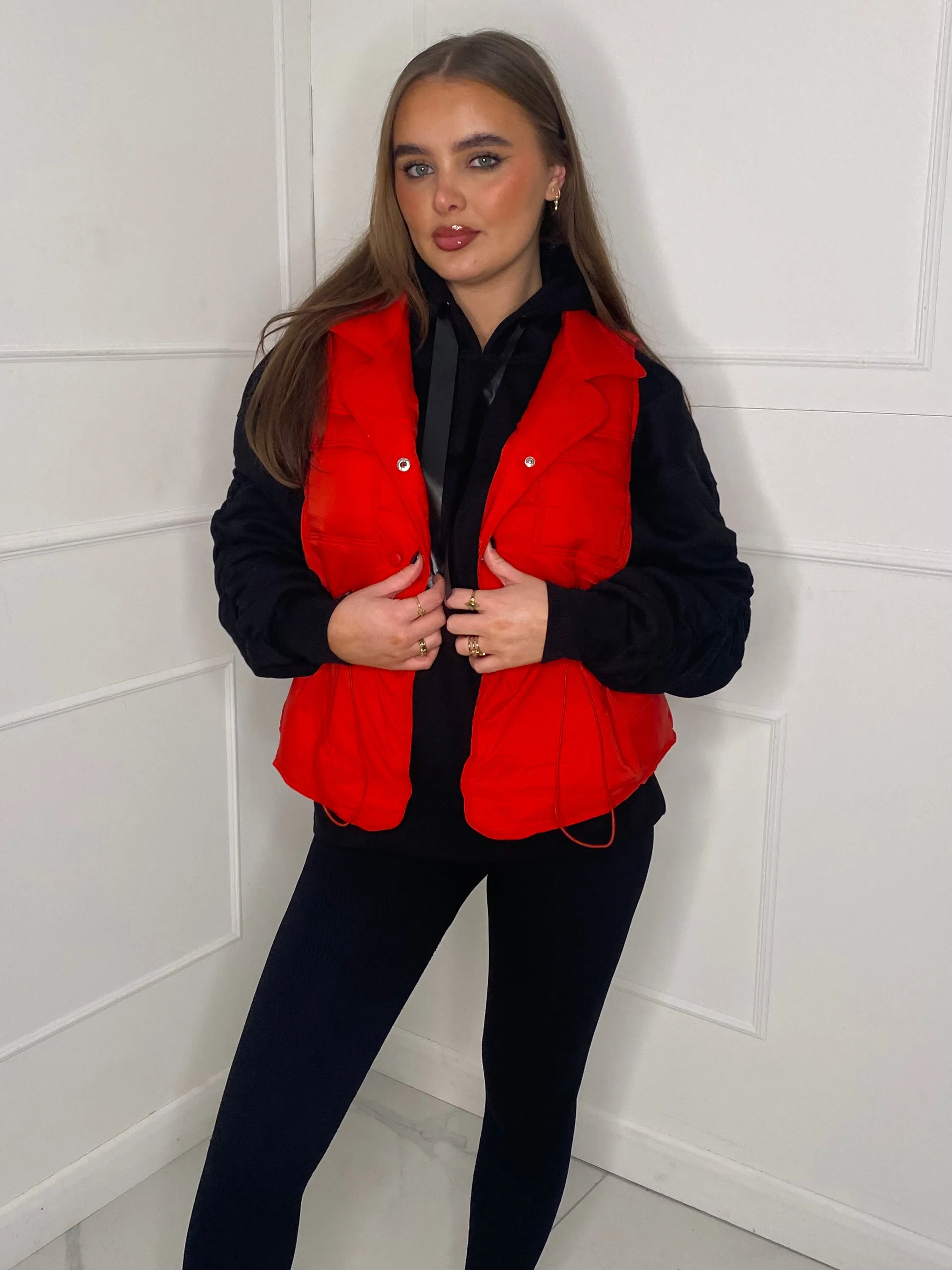 Pull-In Waist Gilet - Red