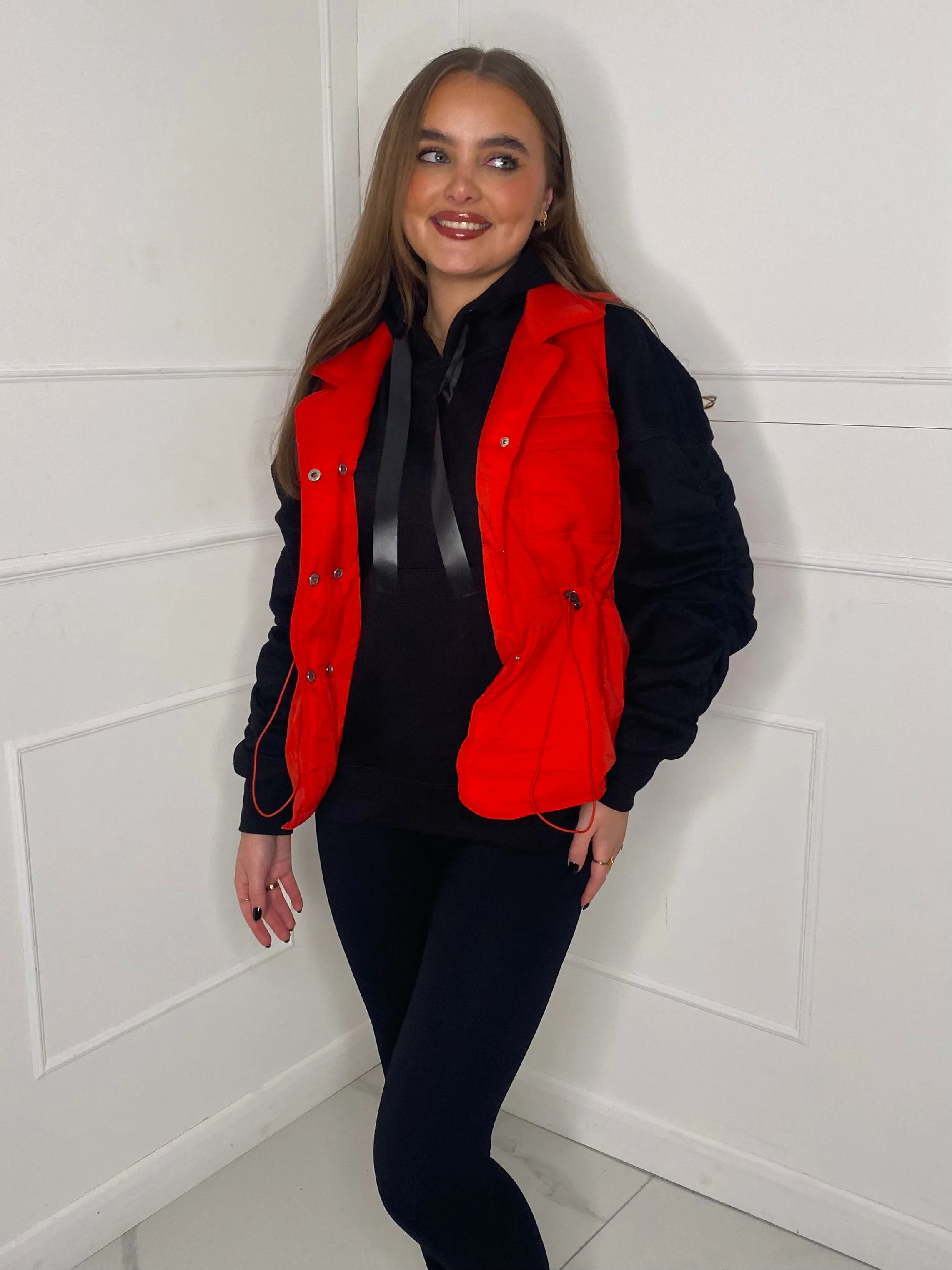 Pull-In Waist Gilet - Red