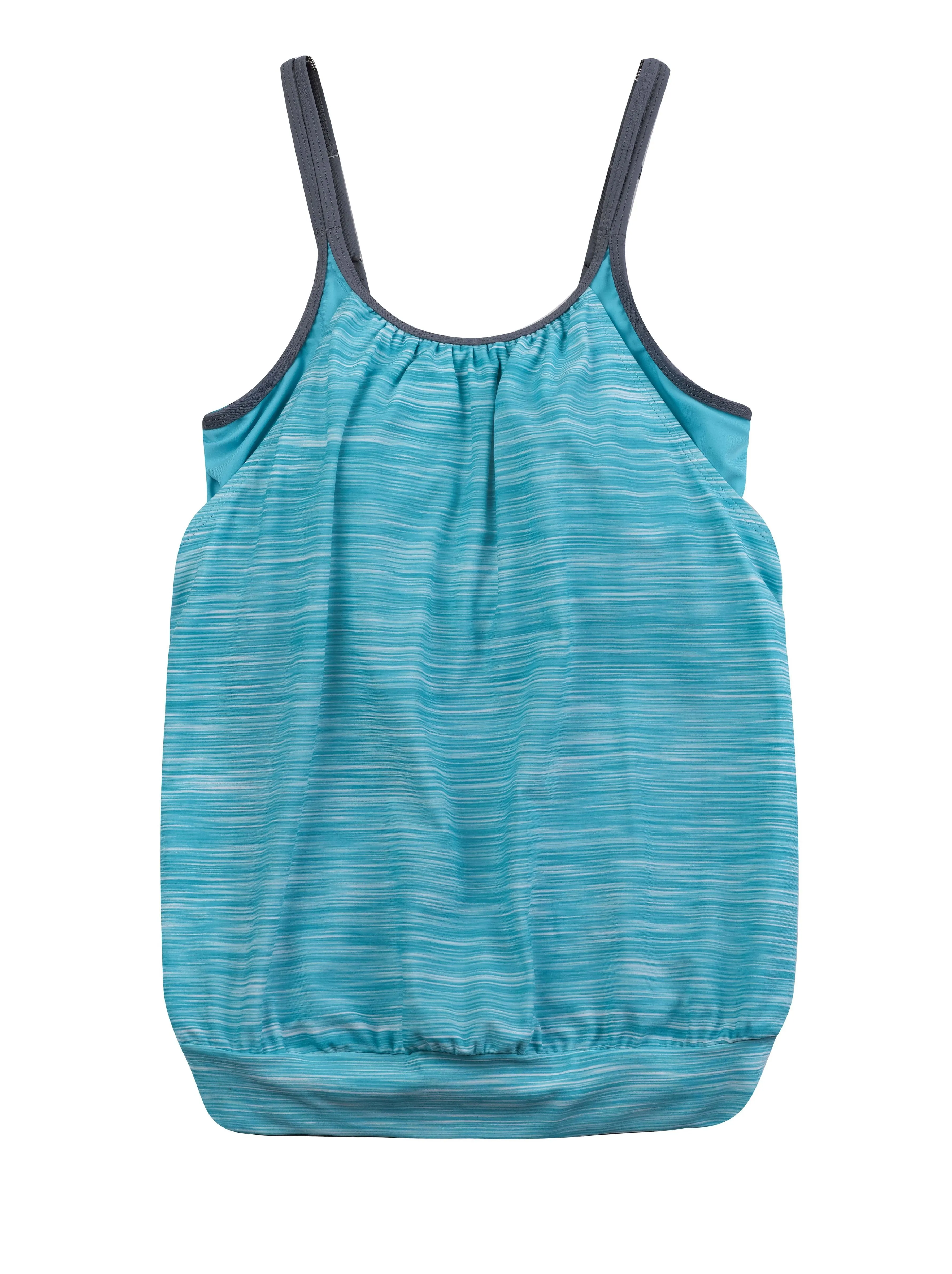 Reflective Space Dye Blouson Tankini Top