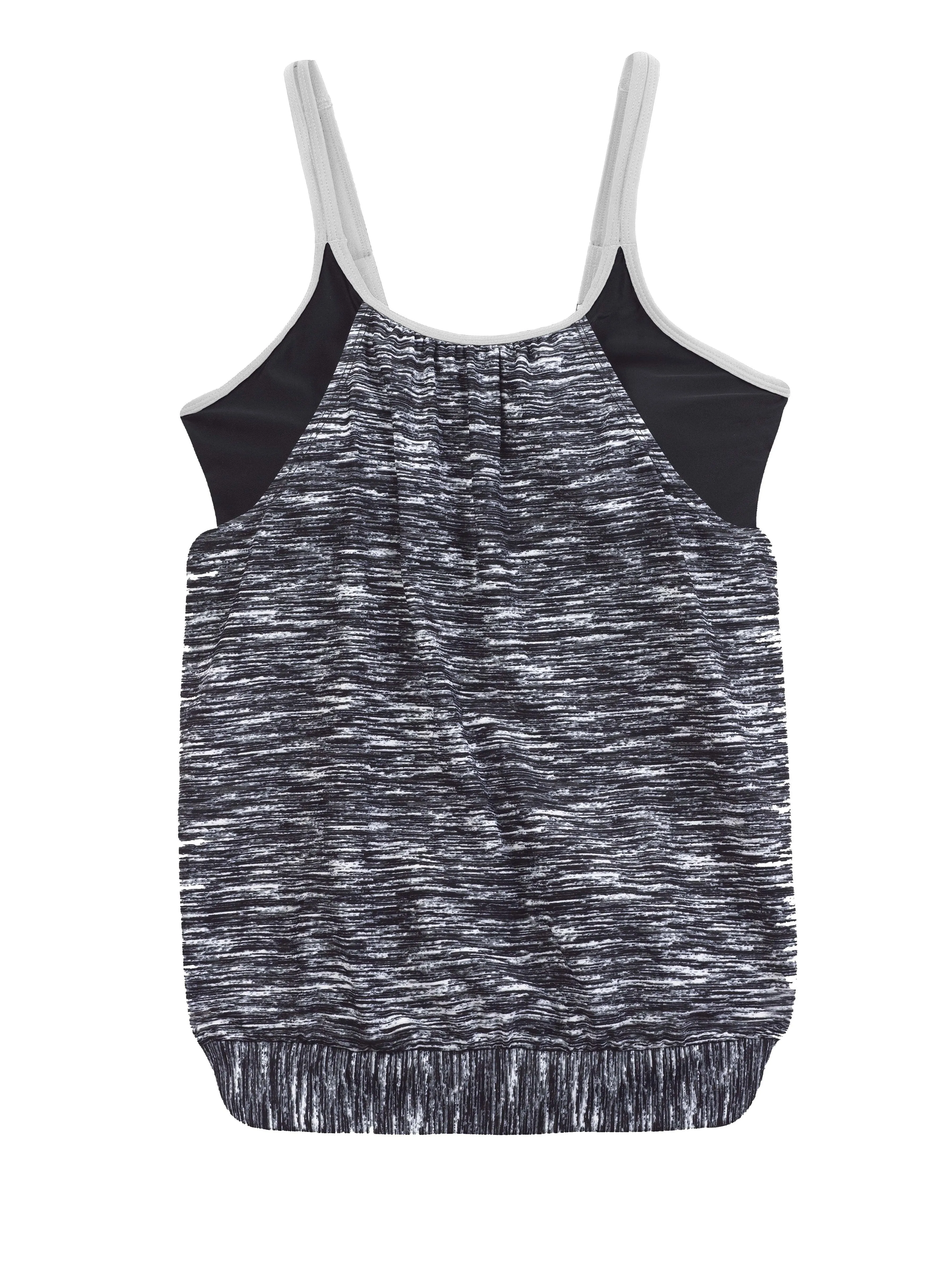 Reflective Space Dye Blouson Tankini Top