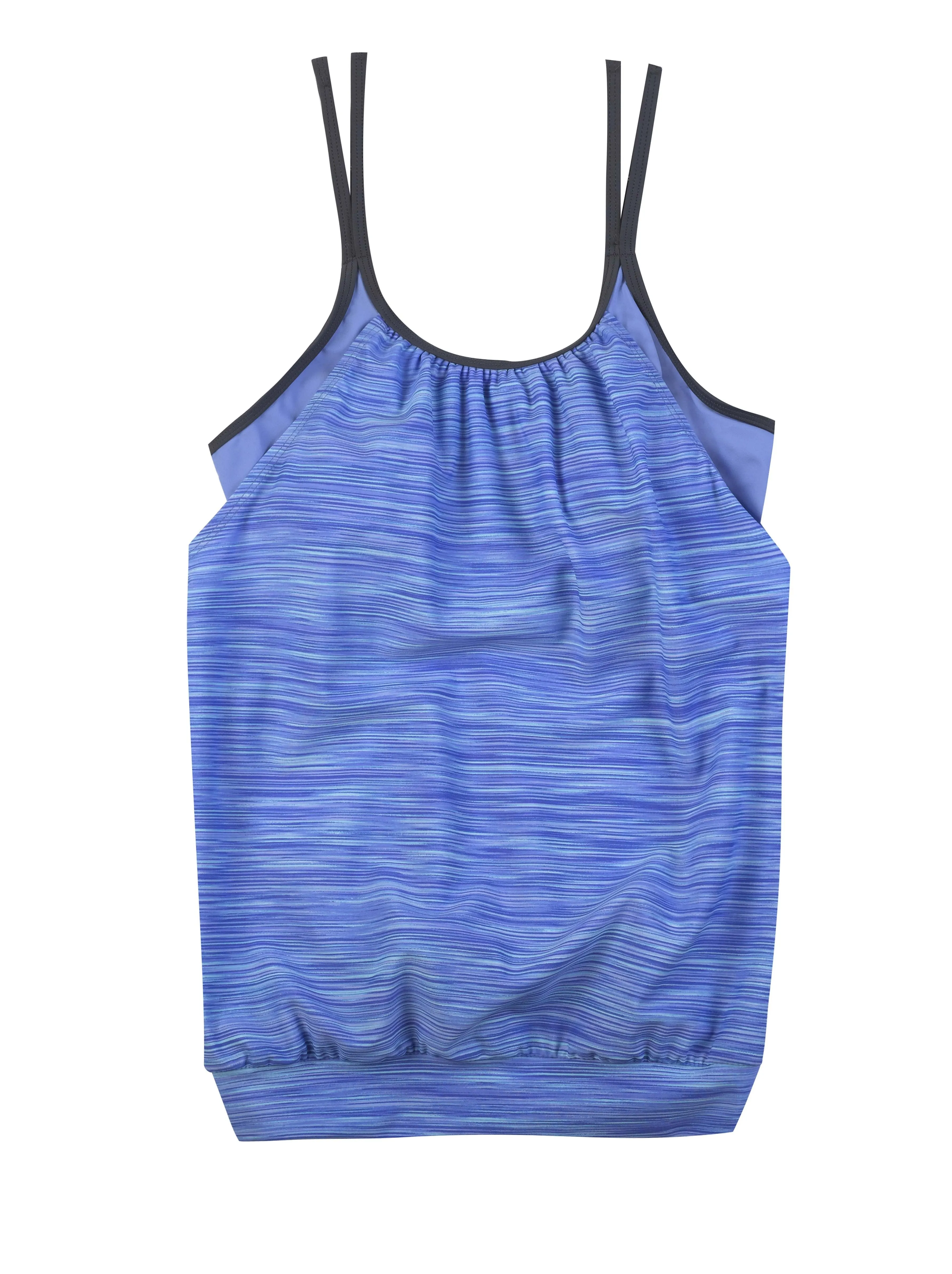 Reflective Space Dye Blouson Tankini Top