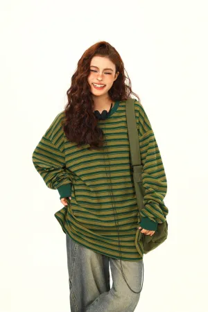 Retro Striped Long Sleeve T-Shirt