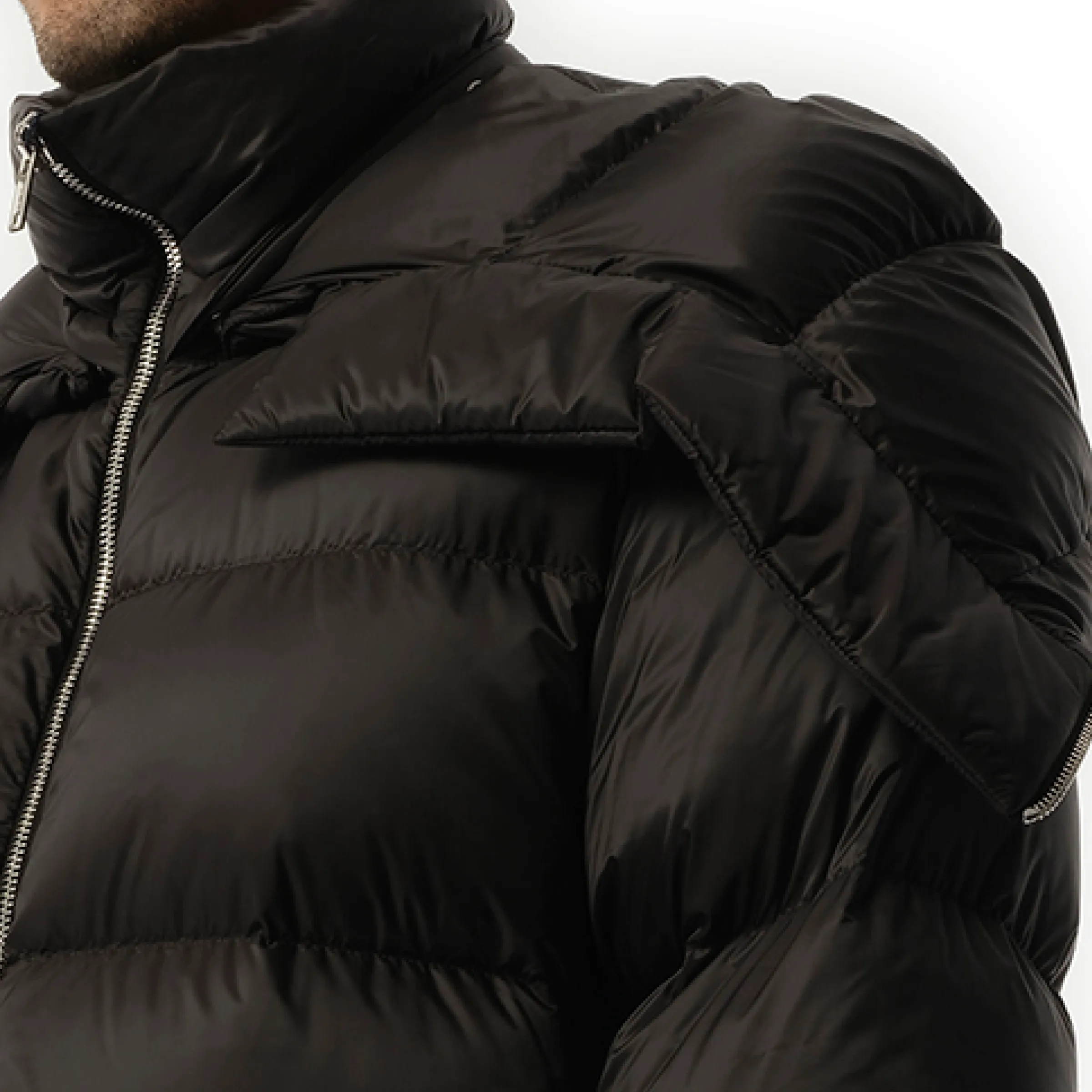 Rick Owens x Moncler Hooded Cyclopic Coat in Black