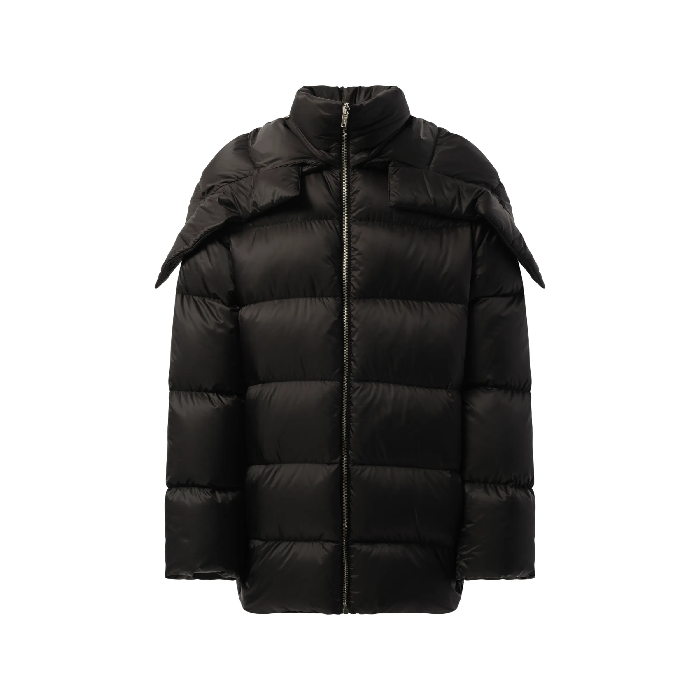 Rick Owens x Moncler Hooded Cyclopic Coat in Black