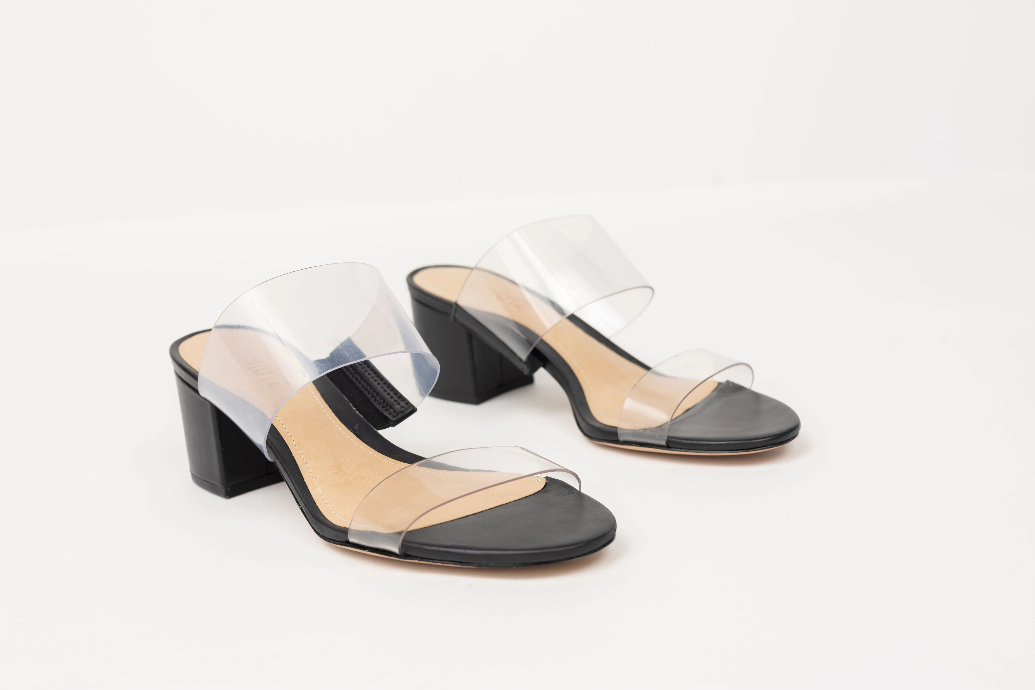 Schutz Victorie Sandal in Transparent/Black