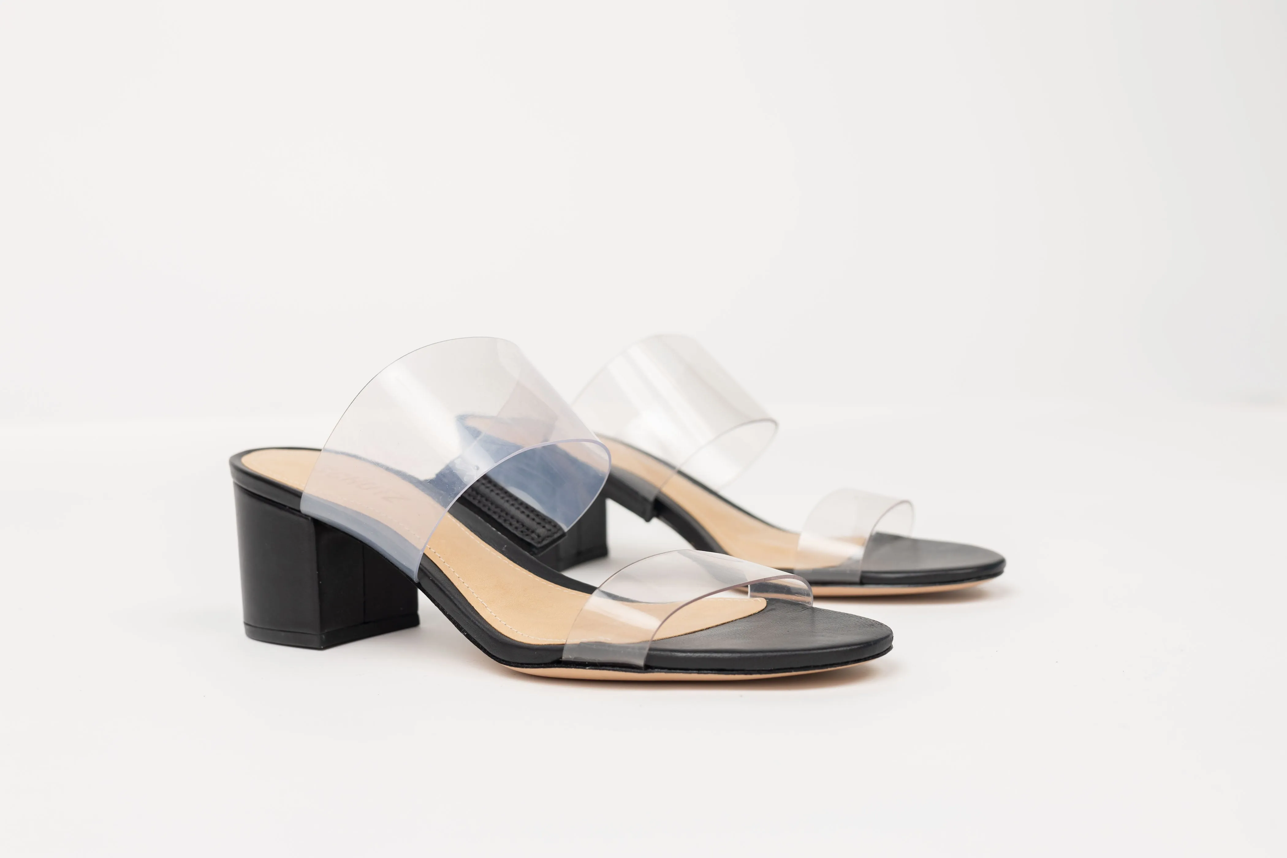 Schutz Victorie Sandal in Transparent/Black