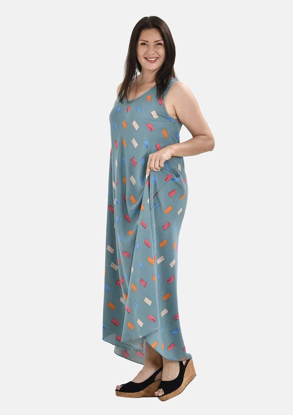 Sleeveless Maxi Umbrella Dress