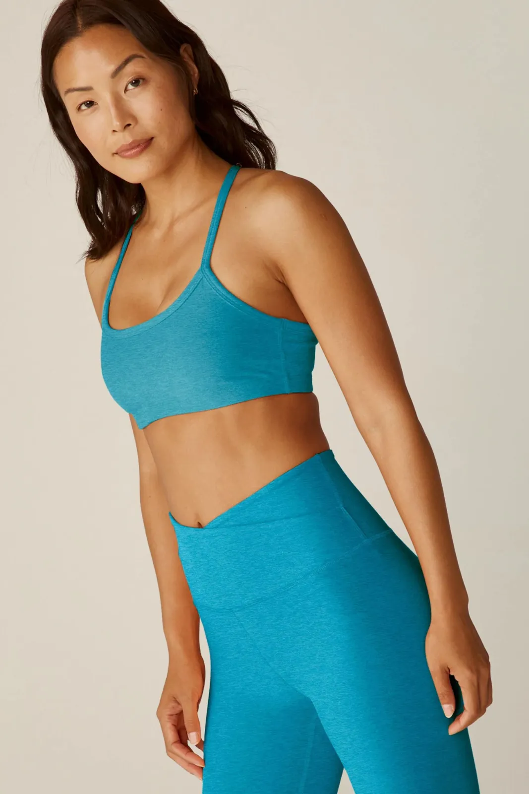 Spacedye Slim Racerback Bra, Cali Blue Heather