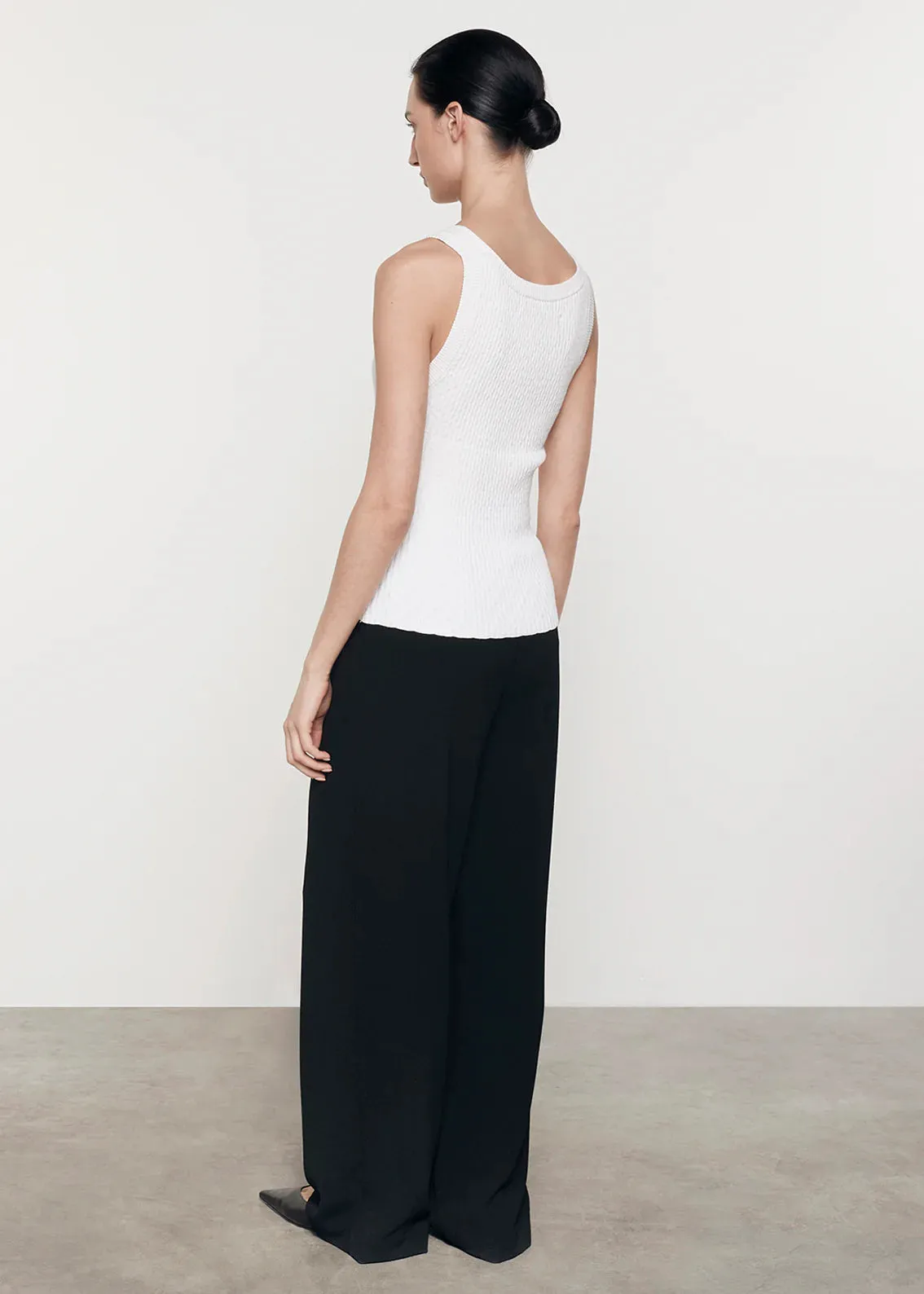 The Cashmere Cotton Pointelle Knit Tank